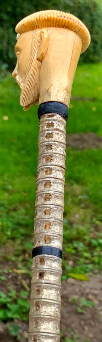 18th To 19th Cty Philippines Stunning & Very Rare Collection Snake Vettebrae Cane, St François Ivory Head Pommel-photo-1