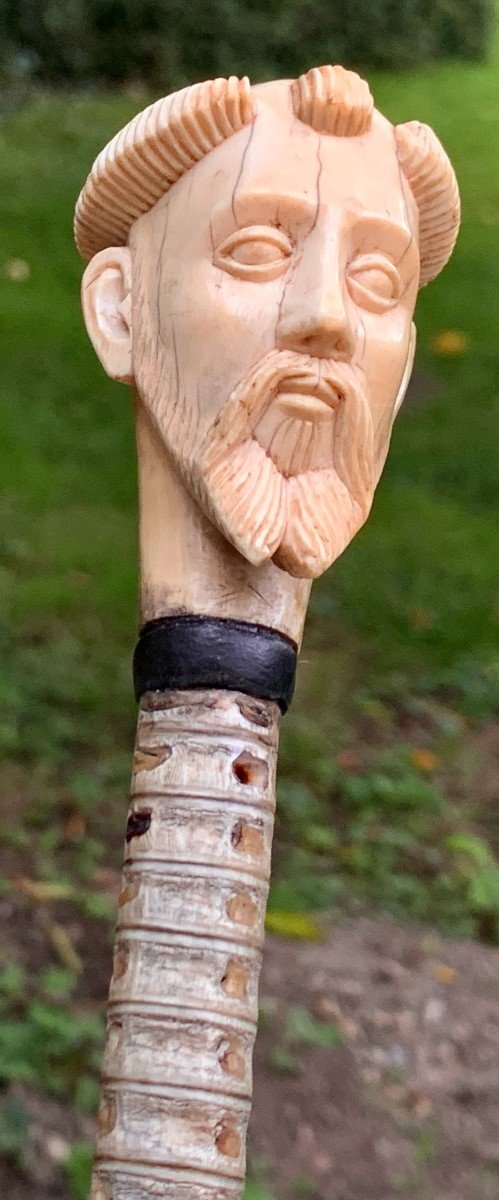 18th To 19th Cty Philippines Stunning & Very Rare Collection Snake Vettebrae Cane, St François Ivory Head Pommel-photo-4