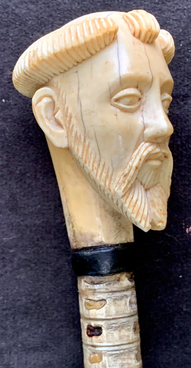 18th To 19th Cty Philippines Stunning & Very Rare Collection Snake Vettebrae Cane, St François Ivory Head Pommel-photo-6