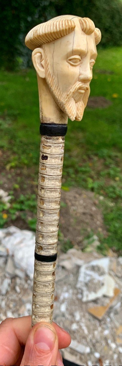 18th To 19th Cty Philippines Stunning & Very Rare Collection Snake Vettebrae Cane, St François Ivory Head Pommel-photo-7