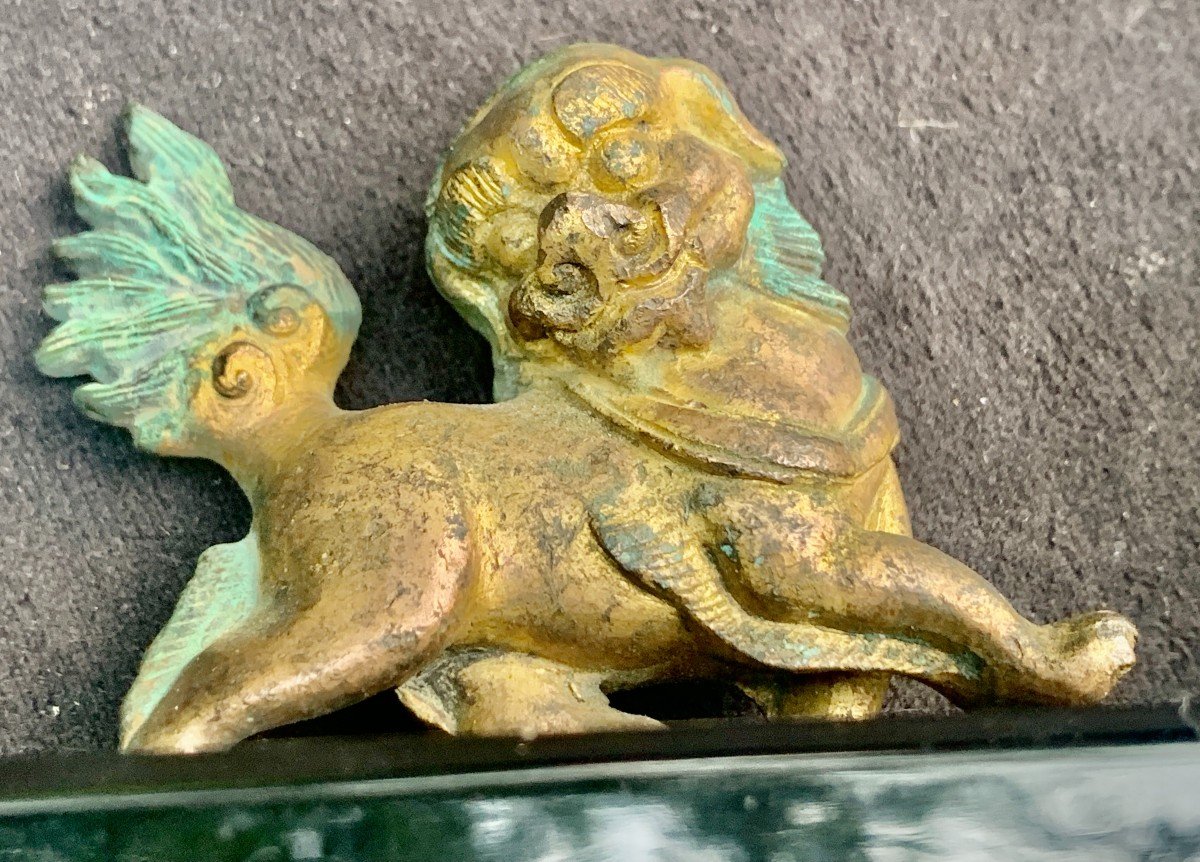 Ep Ming (1368-1644) Pair Bronze Dragons With Double Green And Golden Patina-photo-3