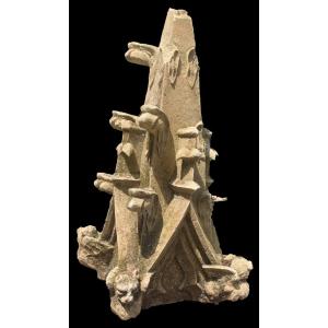 Gothic Period XV-xvi Limestone Carved Pinnacle, Fantastic Bestiary Endings