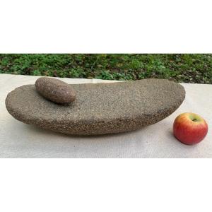 Neolithic Period, Large Granit Or Volcanic Stone Grain Grinding & Its Wheel