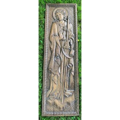 Hich Walnut Carved Panel (only 1 Board) St Jacques Le Majeur, Venice XVth Cty