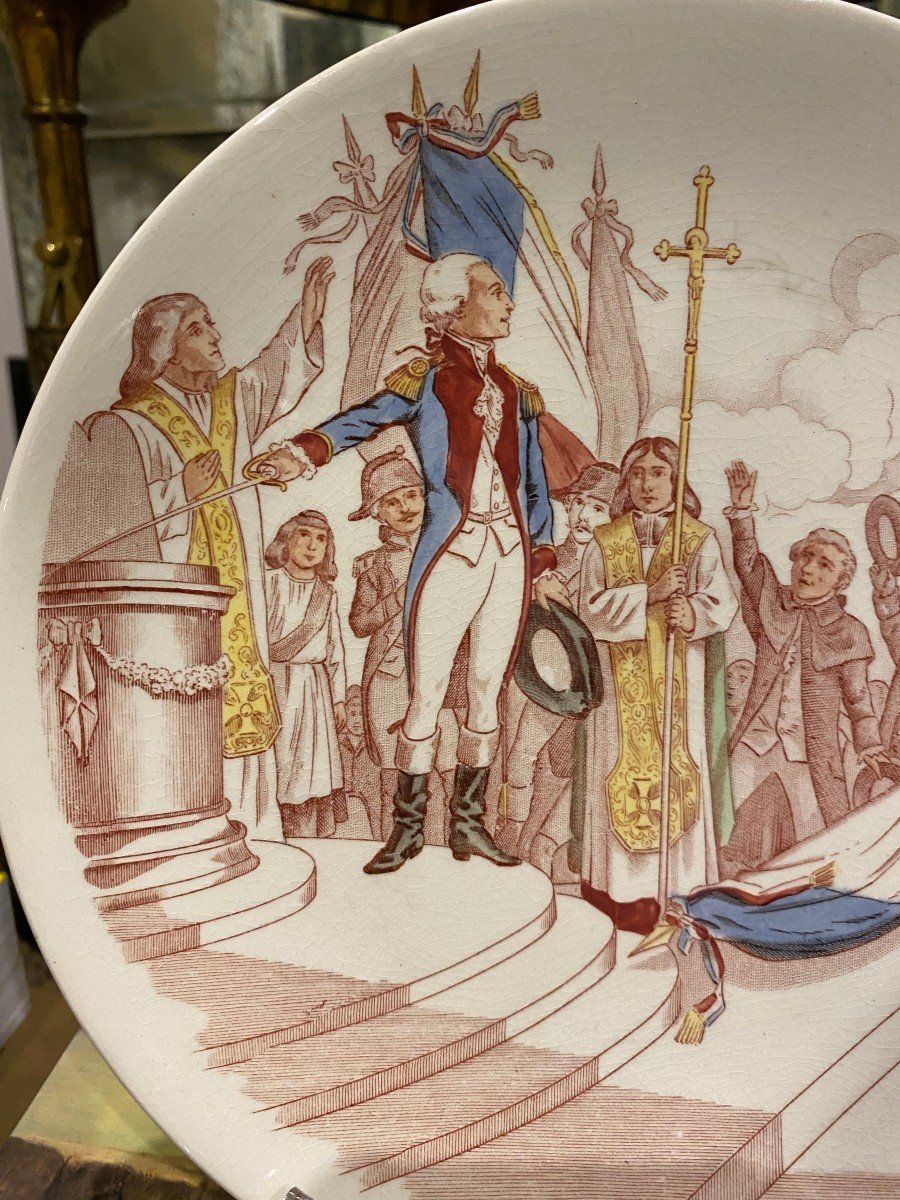 Commemorative Plate Fete De La Fédération 1790, Sarreguemines-photo-4