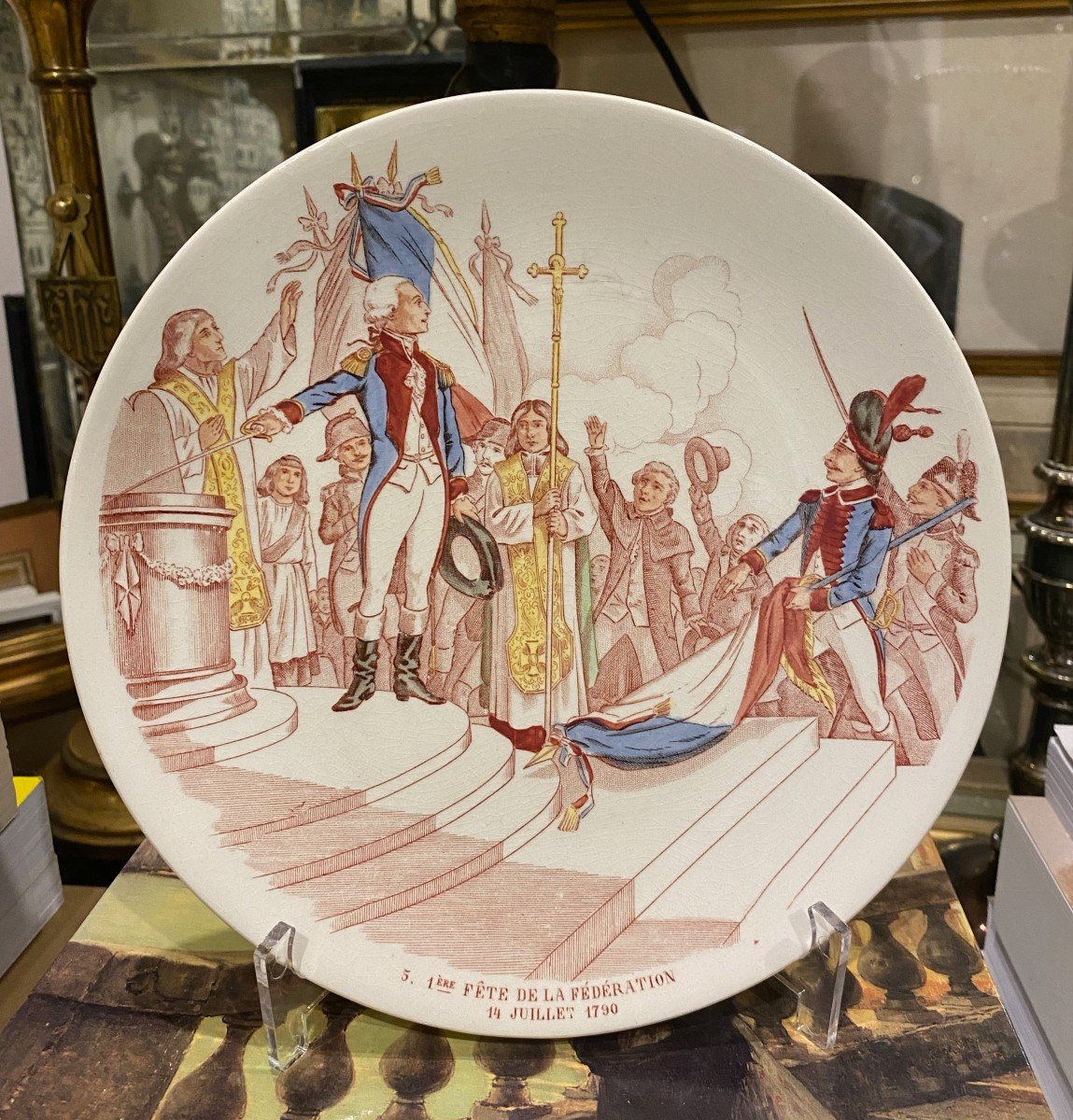 Commemorative Plate Fete De La Fédération 1790, Sarreguemines