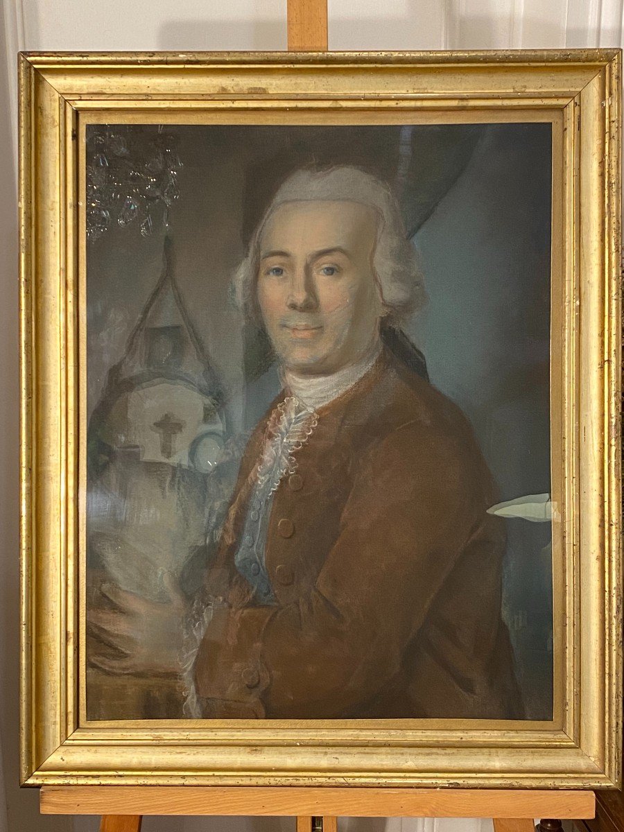 Portrait Of A Man, Pastel, 18th Century-photo-2