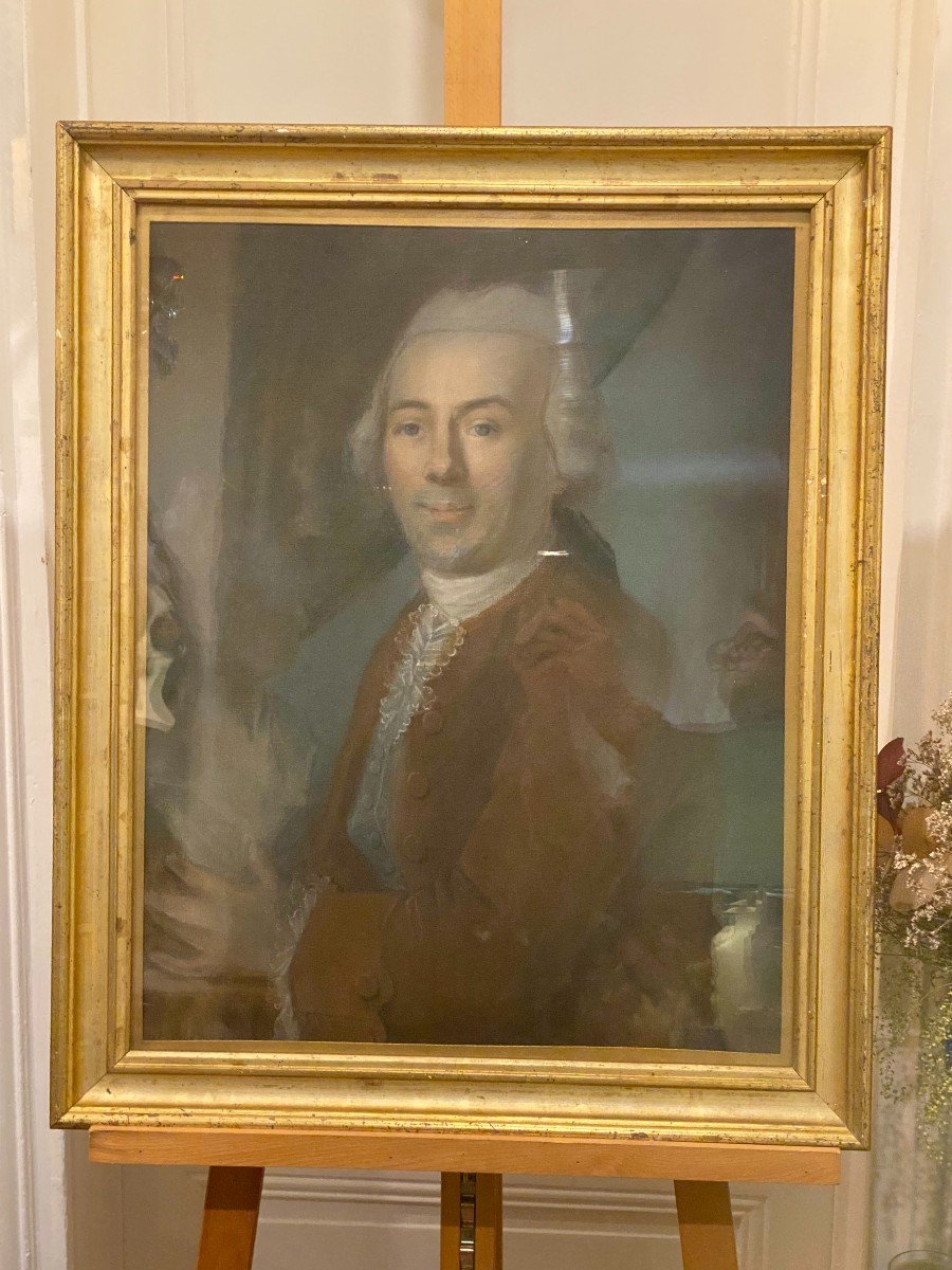 Portrait Of A Man, Pastel, 18th Century-photo-3