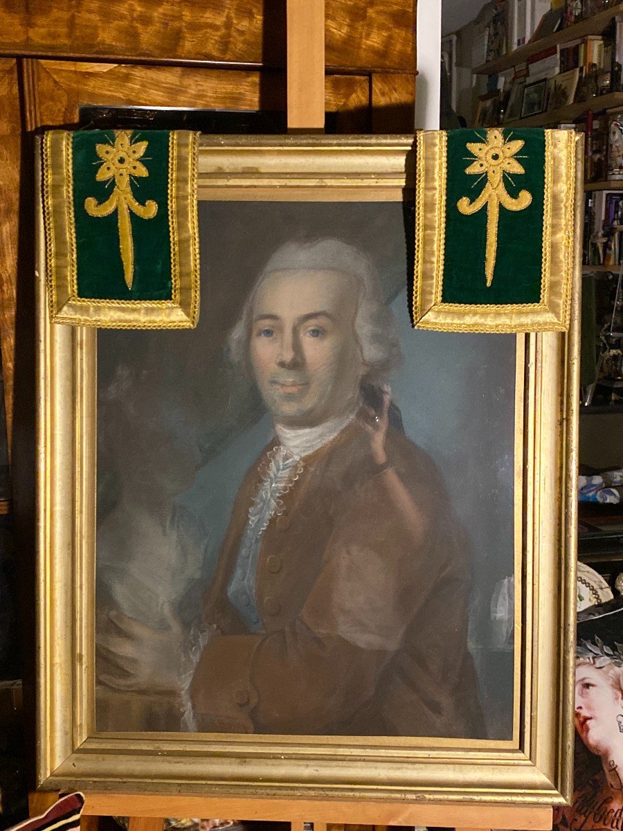 Portrait Of A Man, Pastel, 18th Century-photo-1