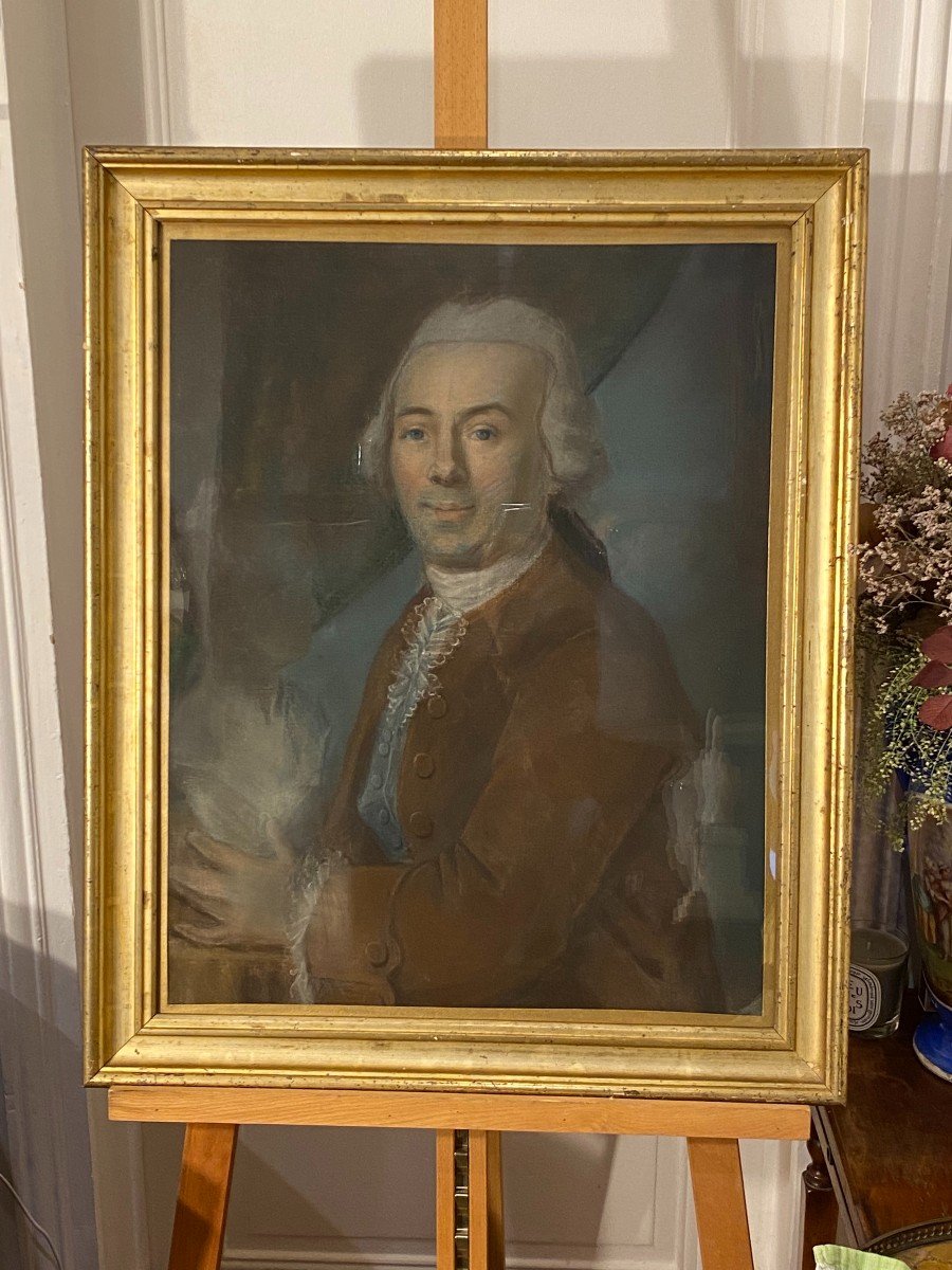 Portrait Of A Man, Pastel, 18th Century-photo-2