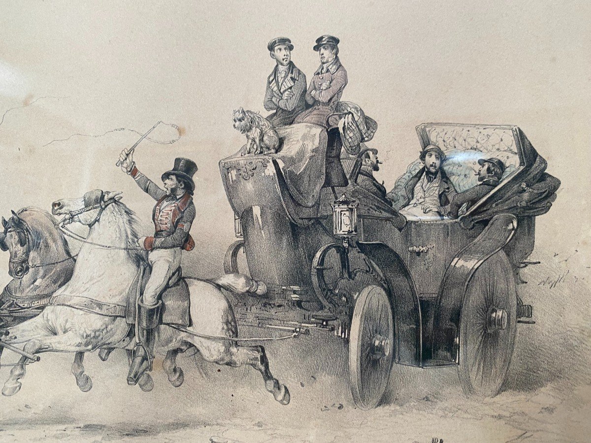 Lithograph, Return From Chantilly, Adam Victor, Circa 1860-photo-3