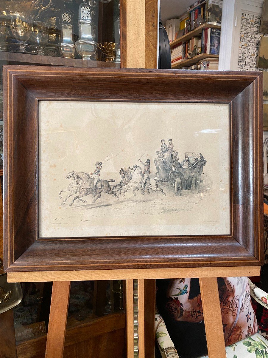 Lithograph, Return From Chantilly, Adam Victor, Circa 1860-photo-1