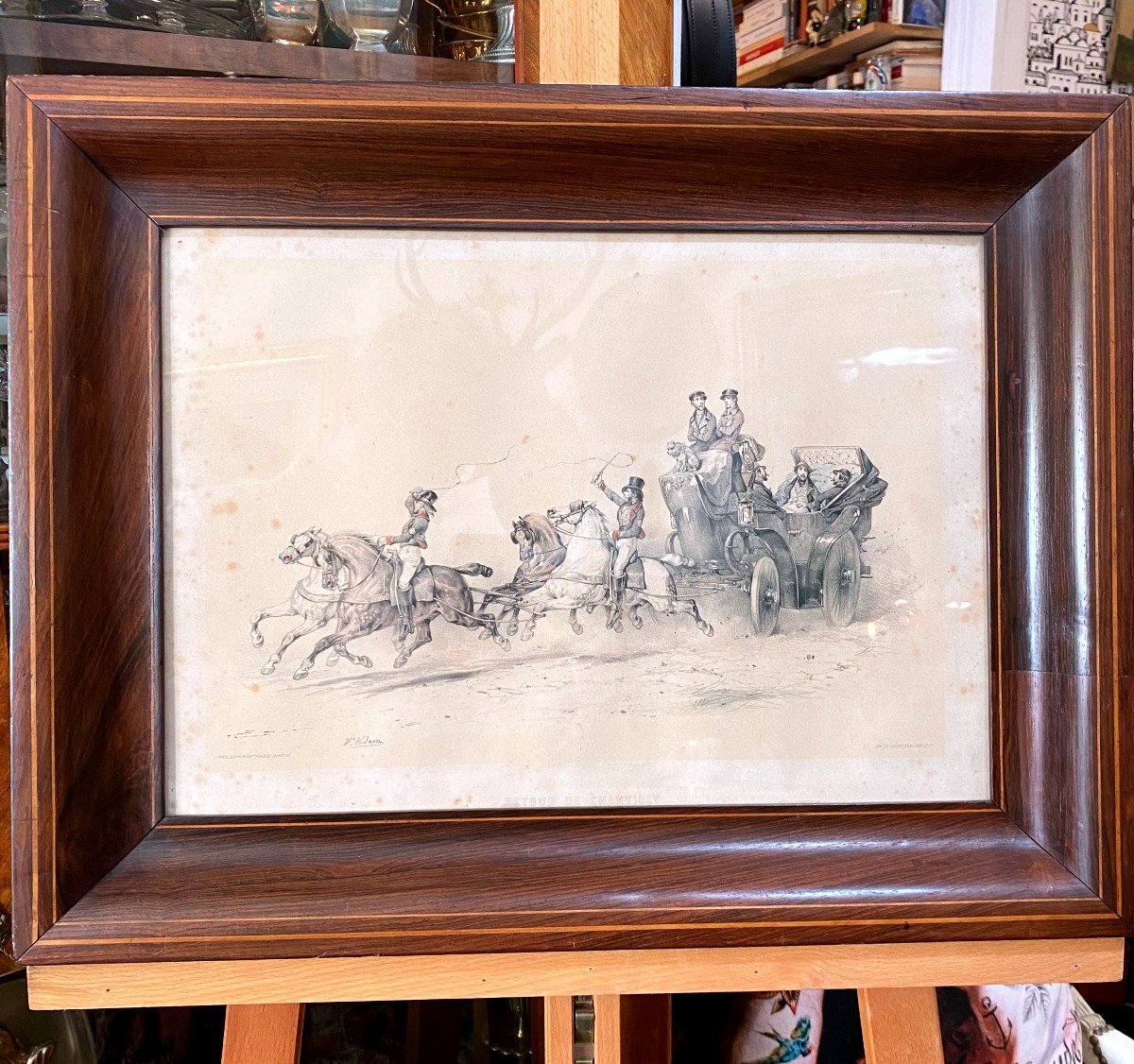 Lithograph, Return From Chantilly, Adam Victor, Circa 1860