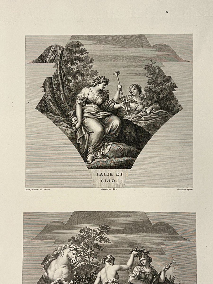 Thalia And Clio, Calliope And Melpomene, Pietro Da Cortona, Etching-photo-2