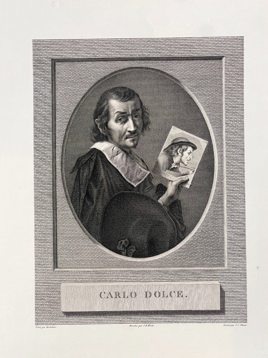 Autoportrait, Carlo Dolci, Eau Forte-photo-2