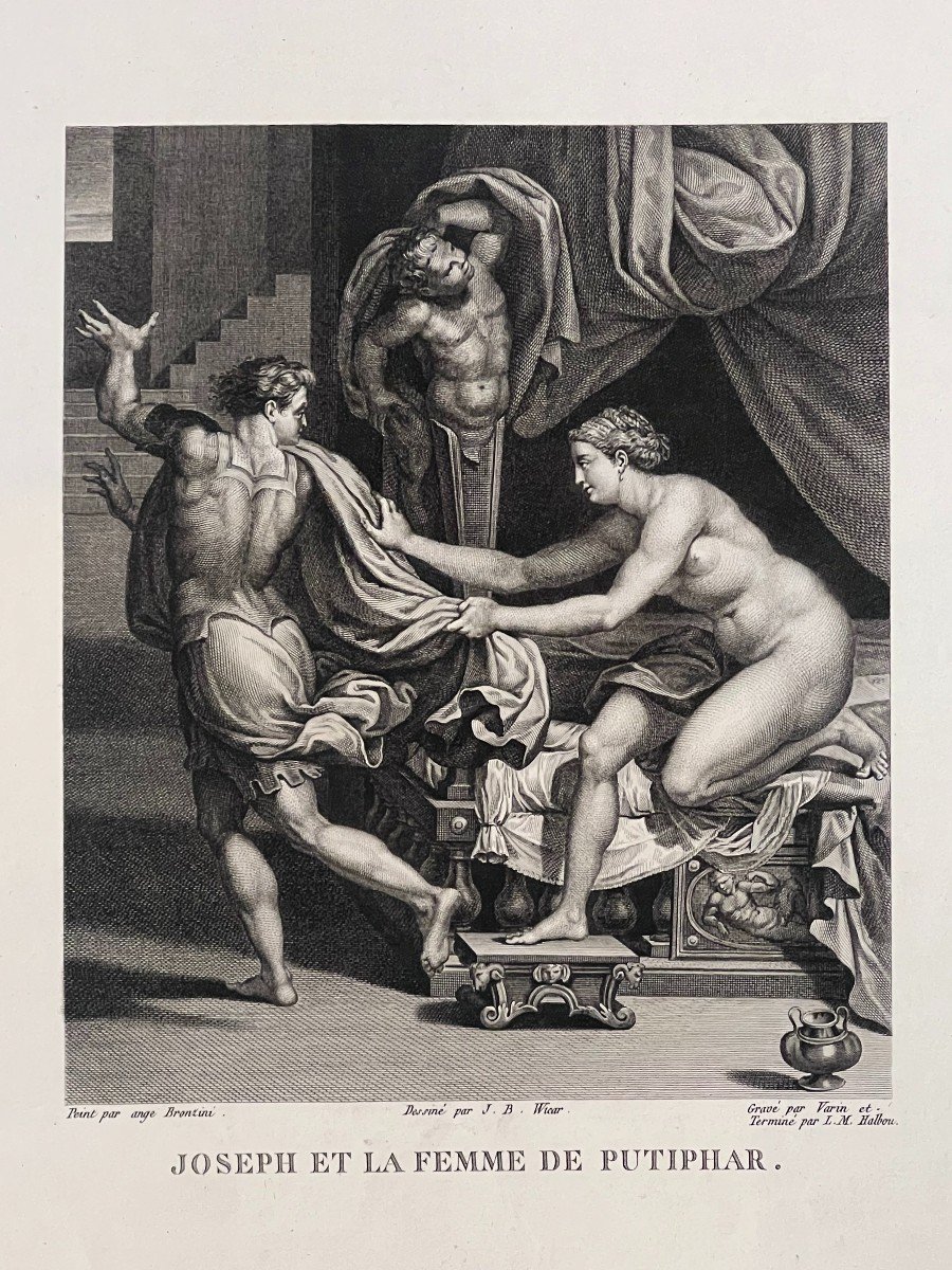 Joseph Et La Femme De Putiphar, Bronzino, Eau Forte-photo-2