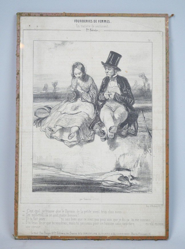 Fourberie De Femme - En Matière De Sentiments, Paul Gavarni, Vers 1841,  Gravure En Noir