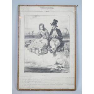 Fourberie De Femme - En Matière De Sentiments, Paul Gavarni, Vers 1841,  Gravure En Noir