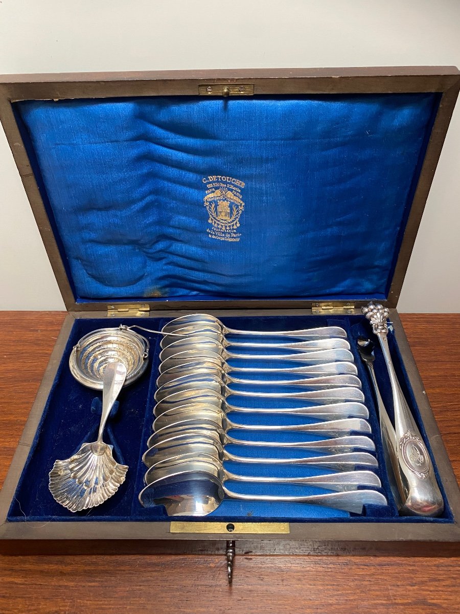 Sterling Silver Box For Tea XIXème 
