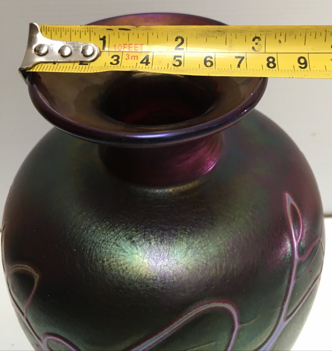 Iridescent Glass Vase By R. Hild Art Klan (loetz)-photo-4