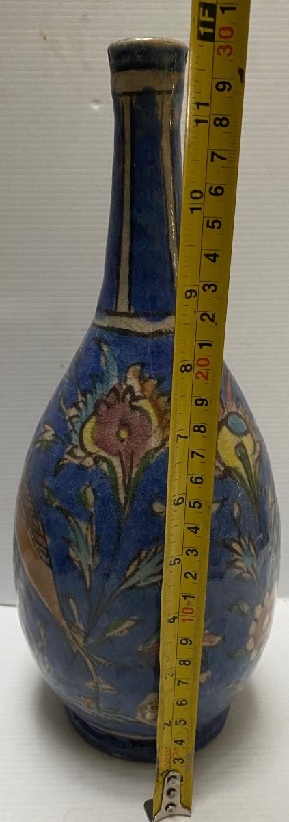 Iranian Painted Glazed Ceramic Vase-photo-4