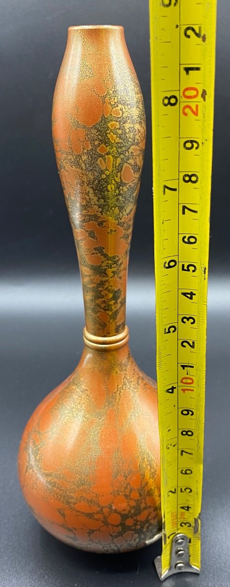 Japanese Patinated Bronze Vase 1900-photo-6