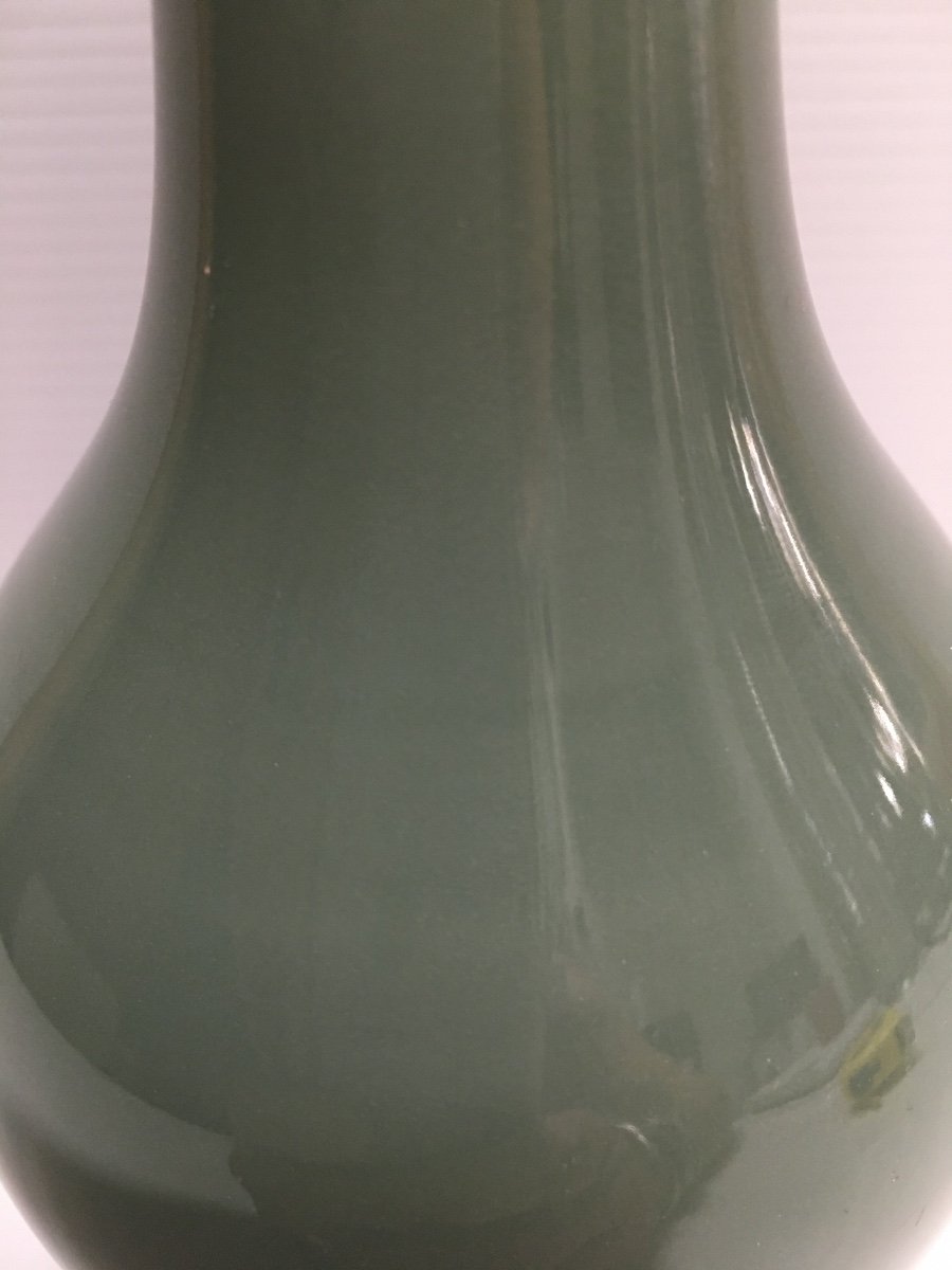 Japanese Celadon Porcelain Vase Circa 1900-photo-3