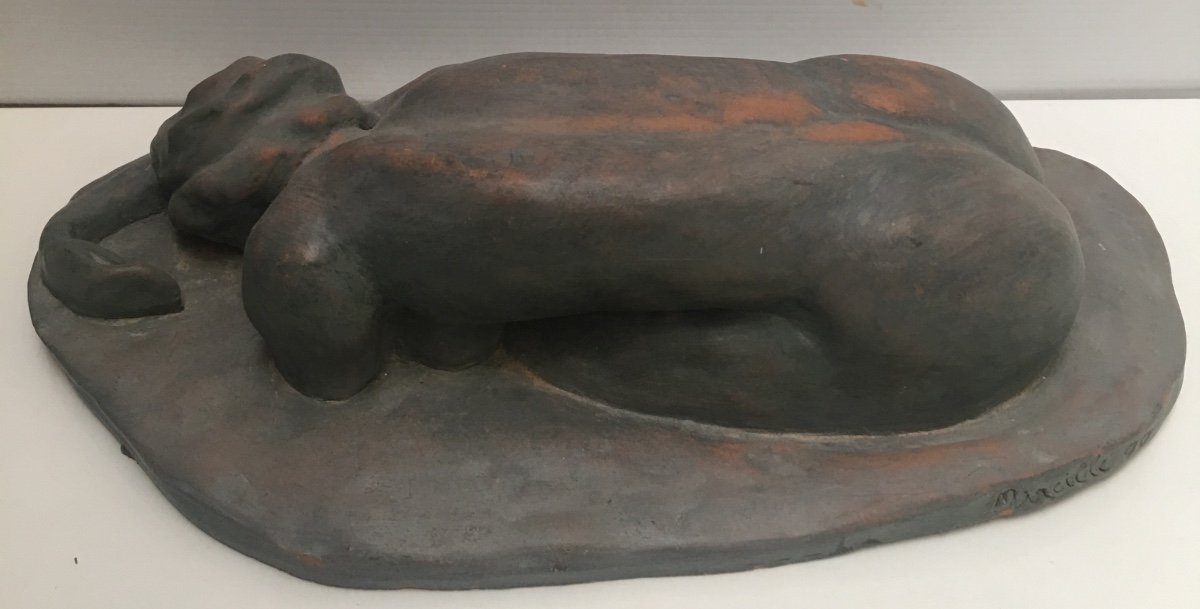 Patinated Terracotta By Mireille Around 1980-photo-3