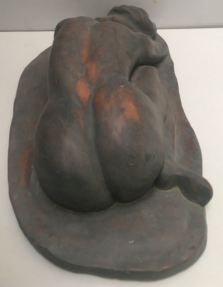 Patinated Terracotta By Mireille Around 1980-photo-4