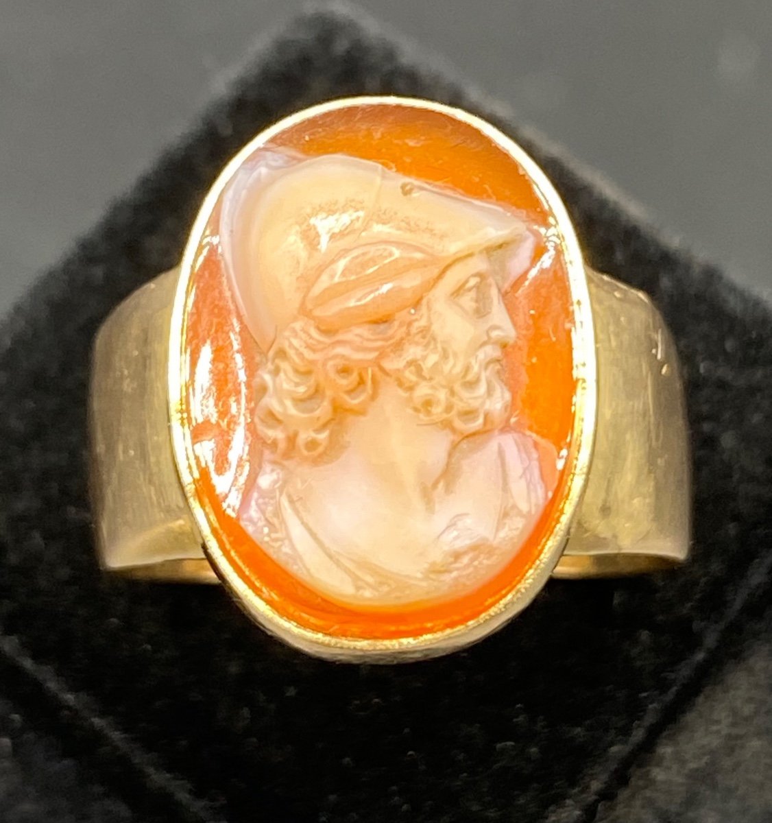 Bague Or 18c Et Camé Agate XIXème -photo-2