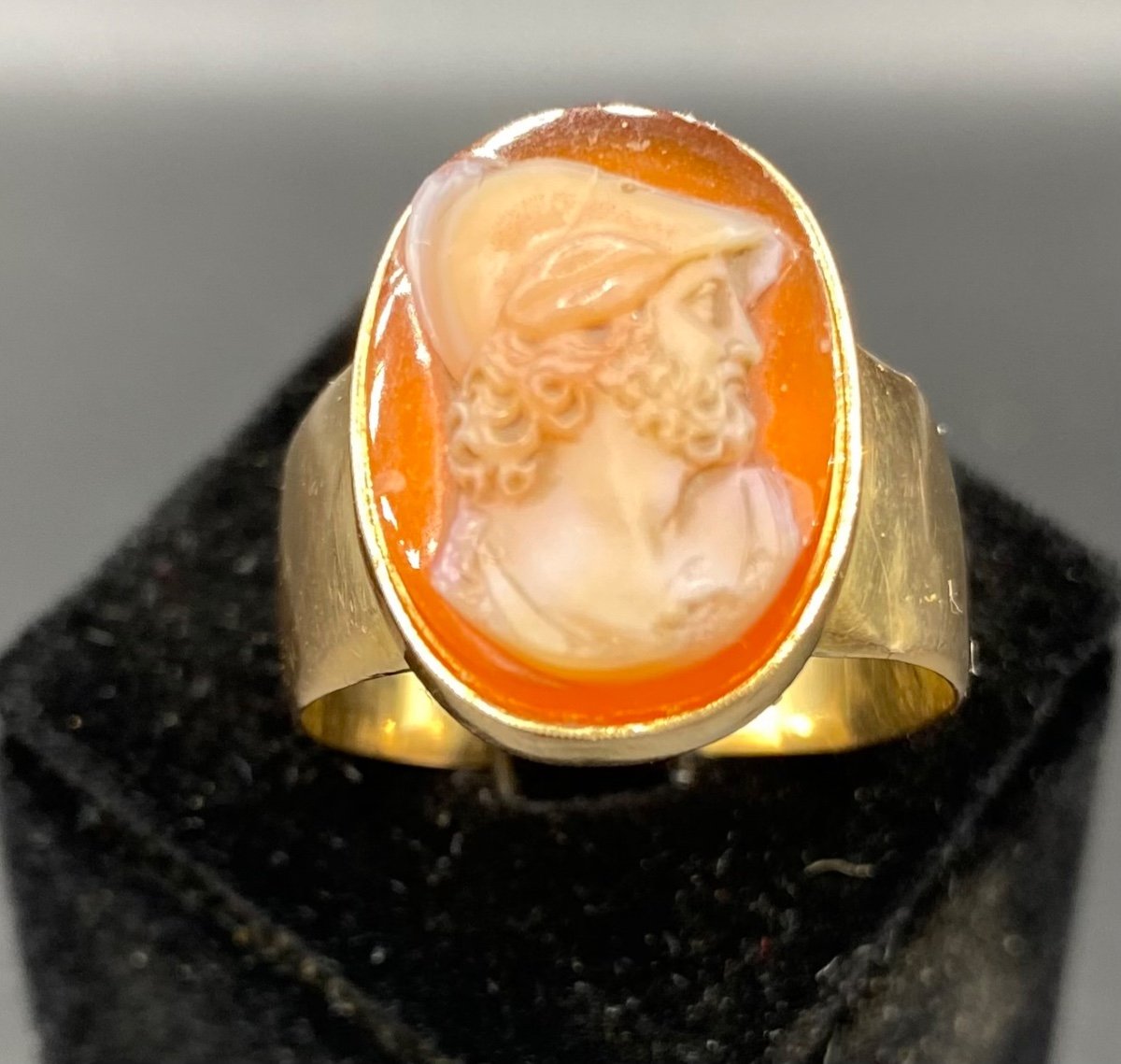 Bague Or 18c Et Camé Agate XIXème -photo-4