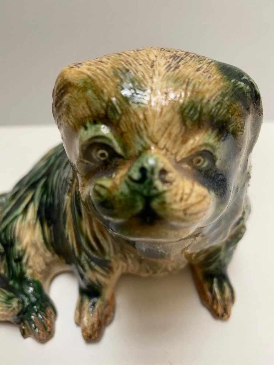 A Japanese Dog In Glazed Terracotta Edo Period-photo-4