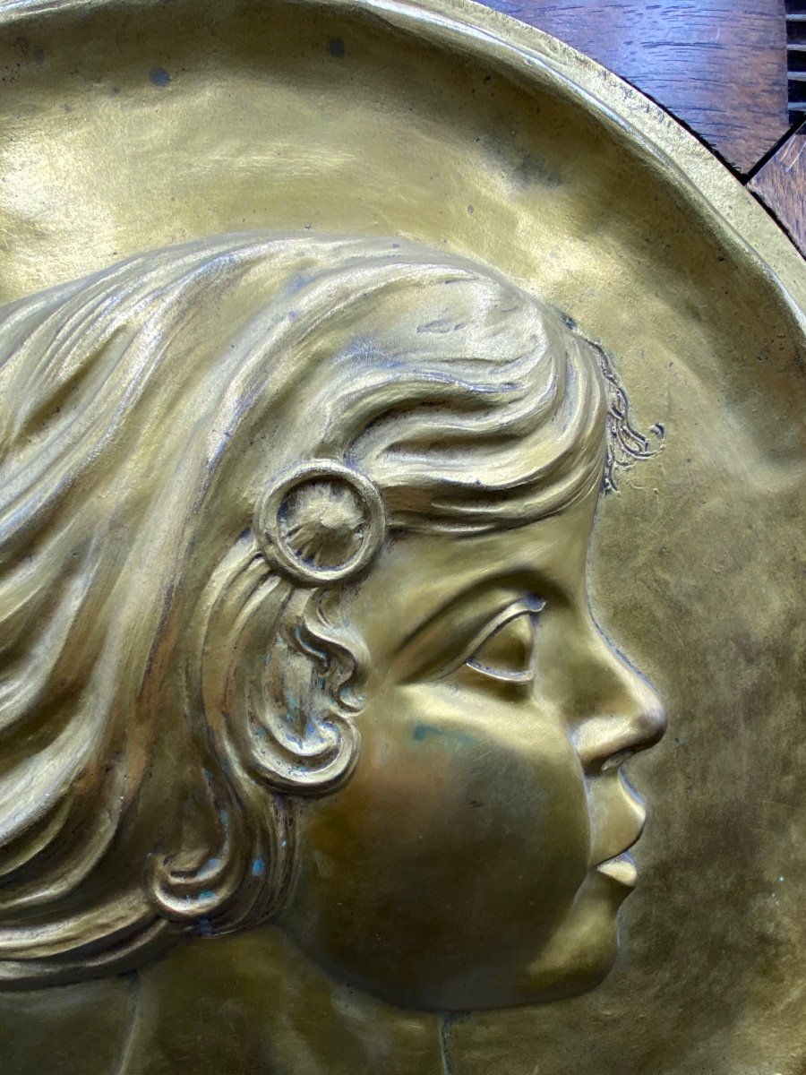 Gilt Bronze Plaque By H. Schwallier 1910-photo-3