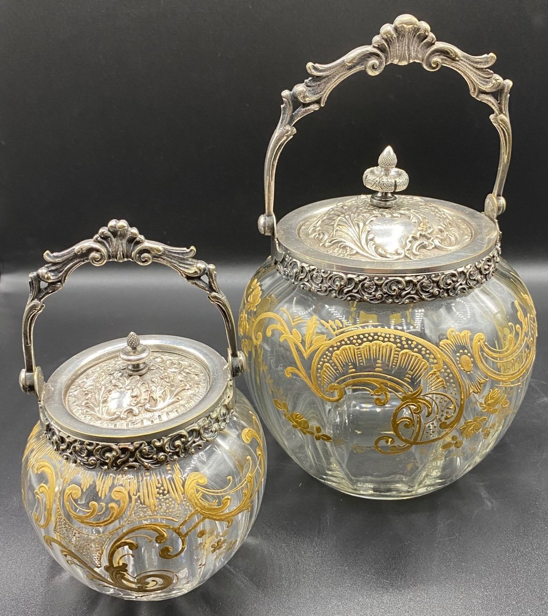 Pair Of Saint Louis Biscuit And Candy Buckets Circa 1900