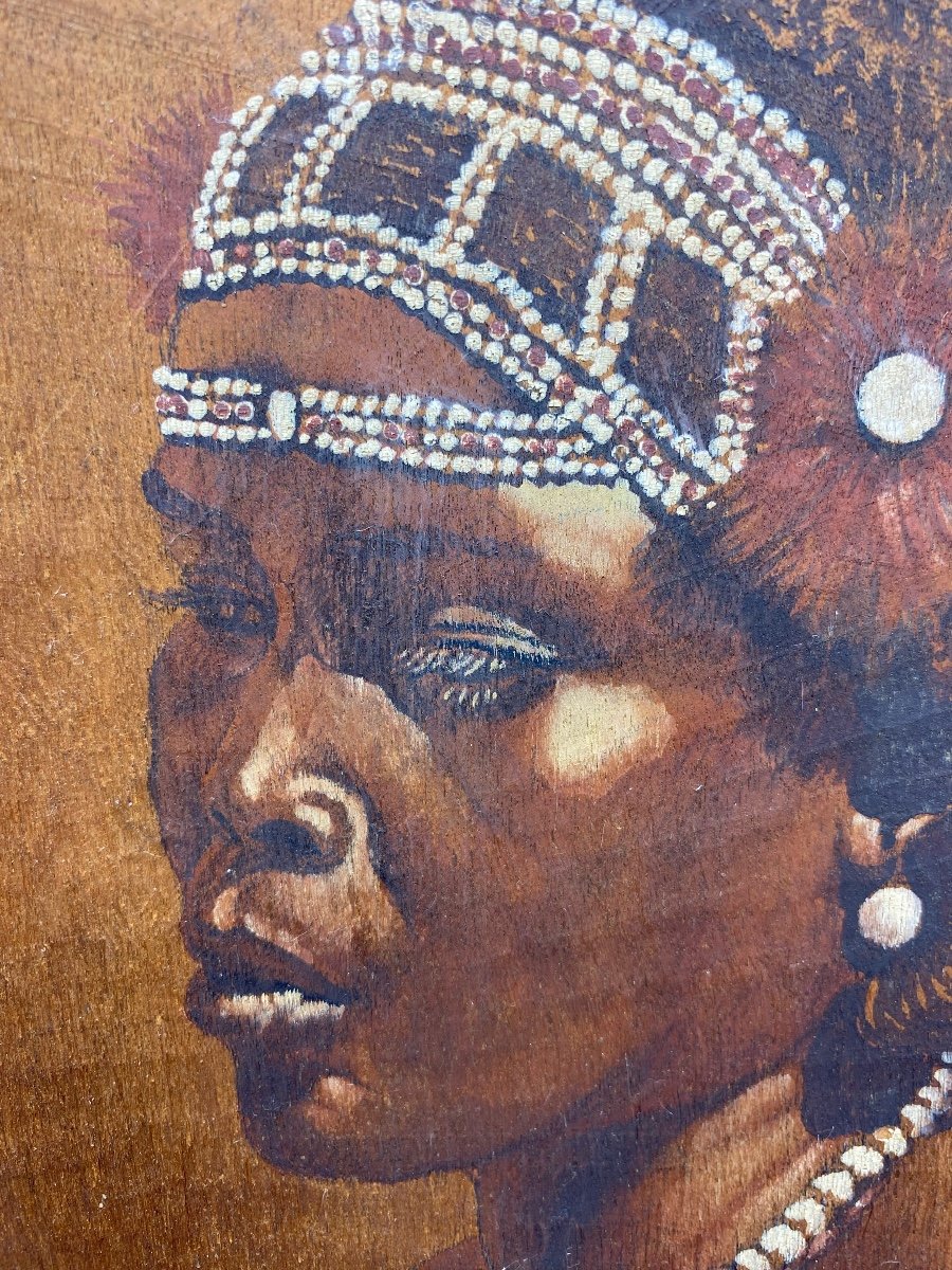 Portrait Of Madagascar Woman On Wood Around 1900 By Roger Roussel-photo-4