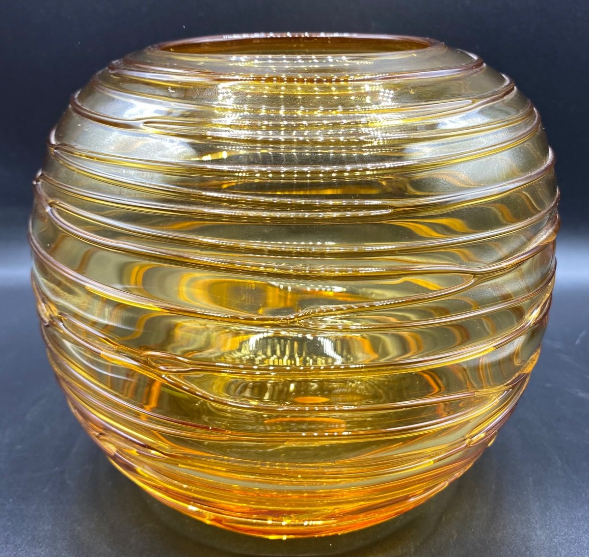 Blown Glass Vase And Applications Circa 1930-photo-3
