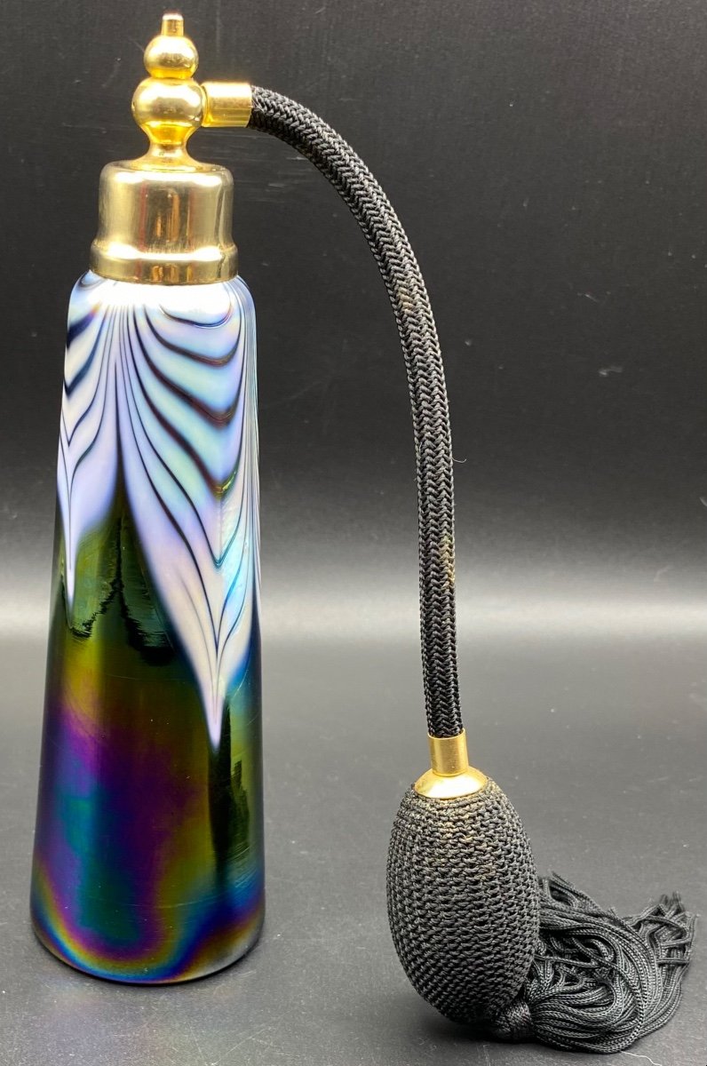 1950s/60s Iridescent Multi-layered Glass Spray Bottle-photo-3