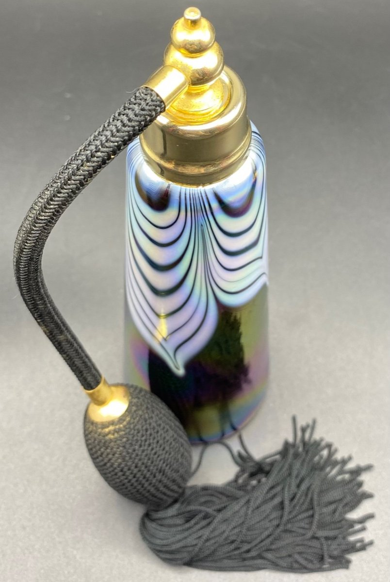 1950s/60s Iridescent Multi-layered Glass Spray Bottle-photo-3