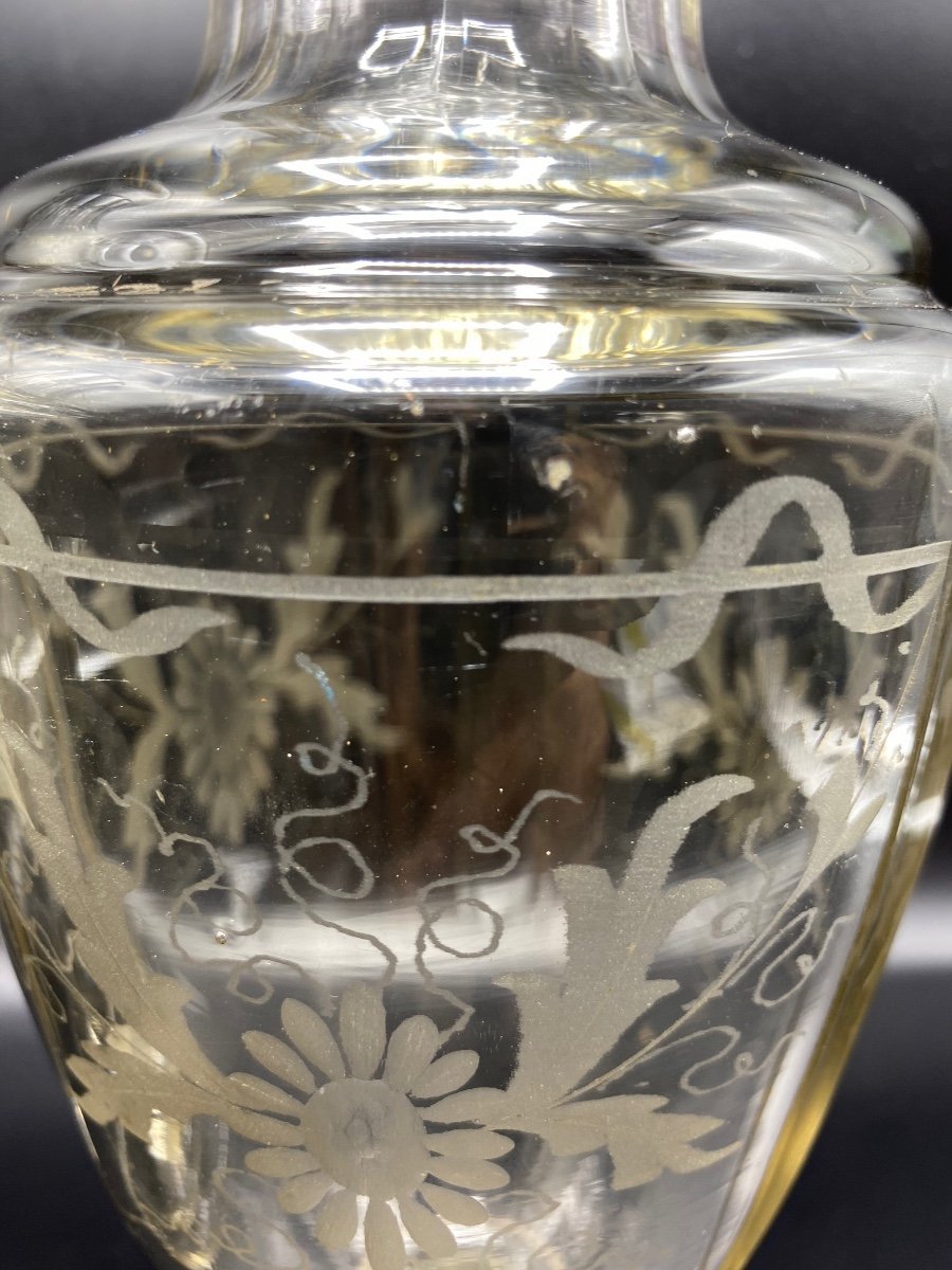 Pair Of Medici Crystal Vase Circa 1840 Saint Louis-photo-2