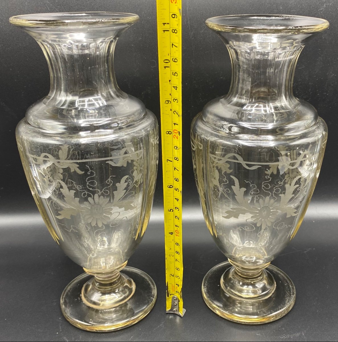 Pair Of Medici Crystal Vase Circa 1840 Saint Louis-photo-5