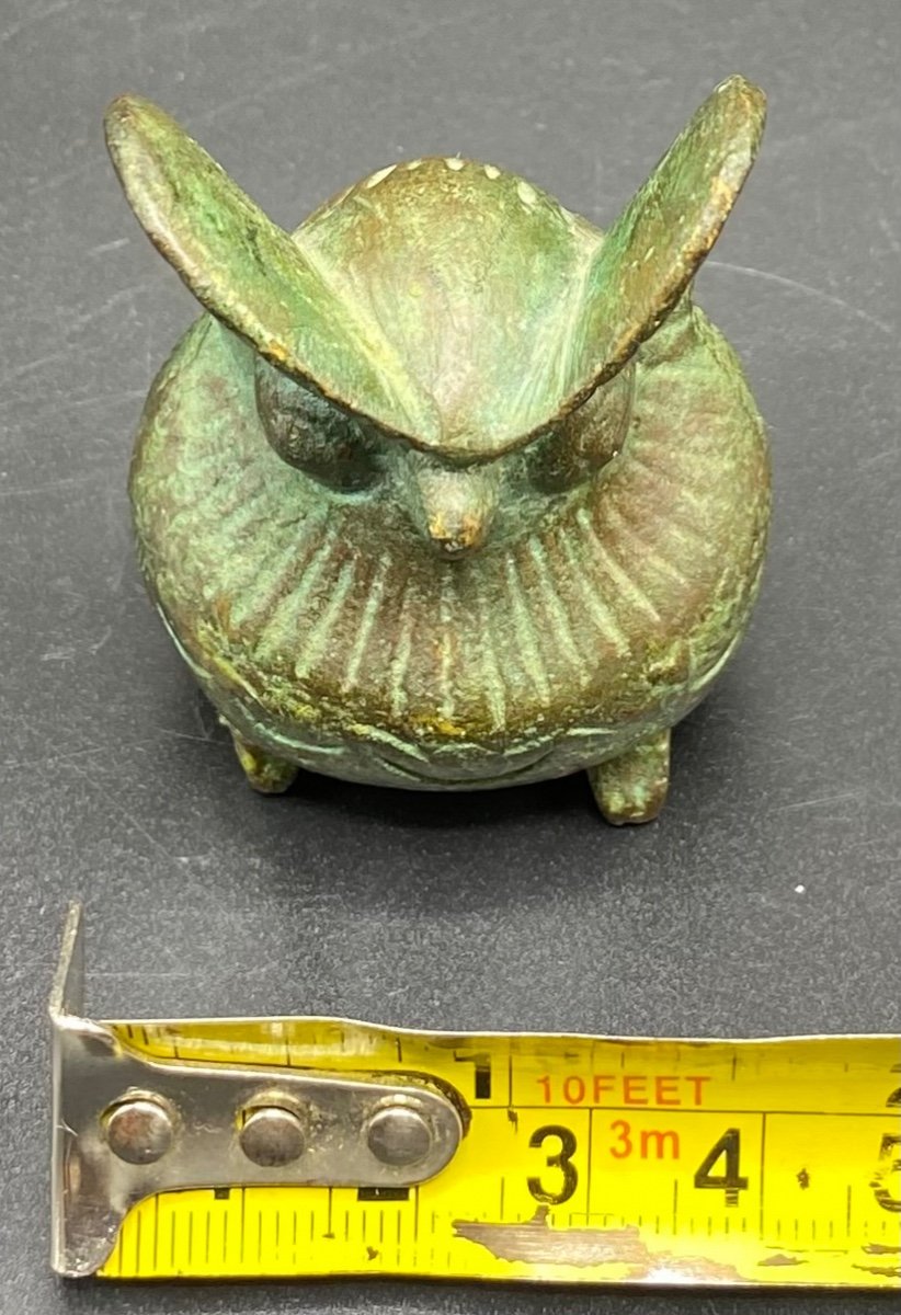 Small Bronze Owl Around 1900-photo-4