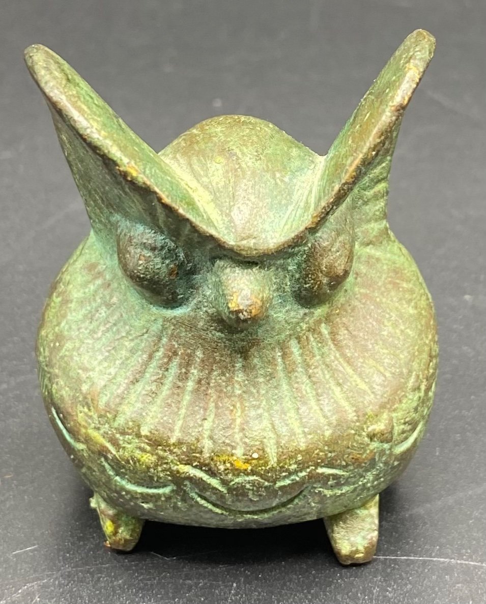 Small Bronze Owl Around 1900