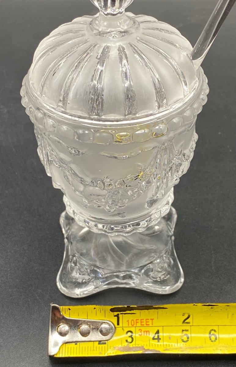 Crystal Mustard Pot From Val Saint Lambert Circa 1930-photo-7