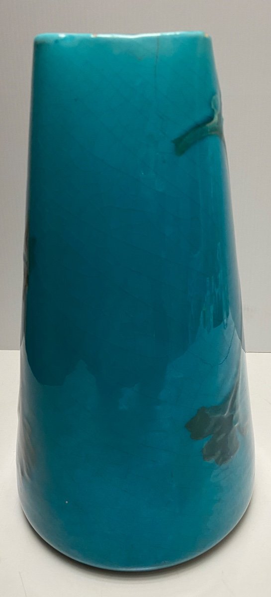 Vase En Terre Cuite émaillée Craquelée Par Clément Massier Vers 1920-photo-3