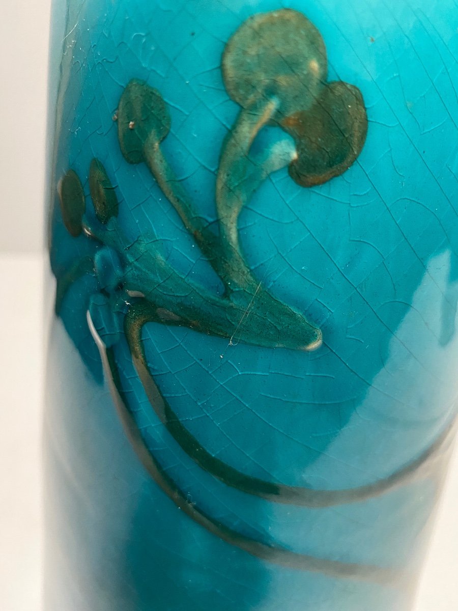 Vase In Cracked Glazed Terracotta By Clément Massier Circa 1920-photo-1