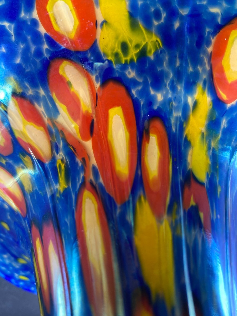 Tulip Vase In Multi-layer Glass Circa 1960/70-photo-1