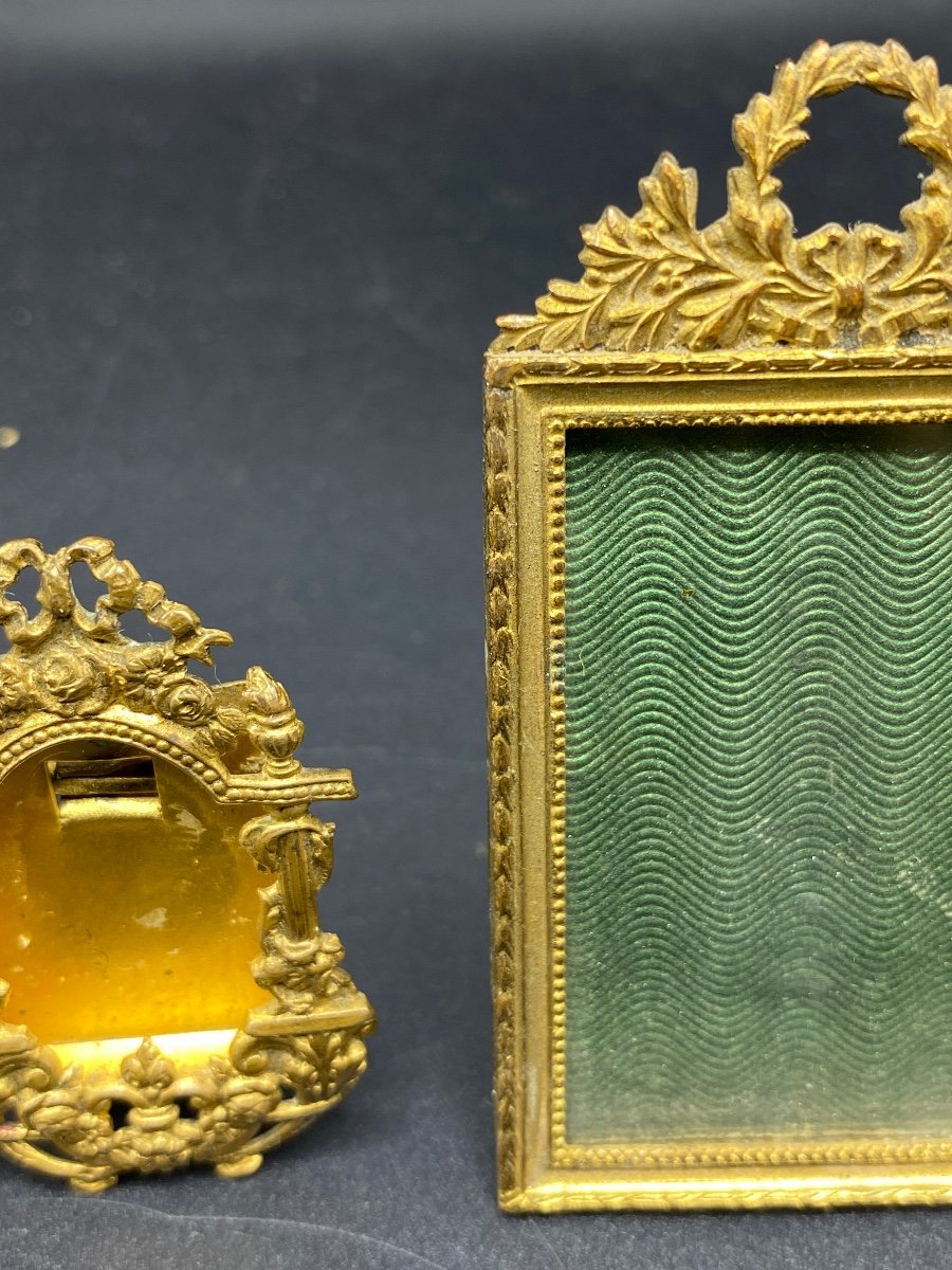 Small Frames In Brass And Gilt Bronze Late 19th Century-photo-3