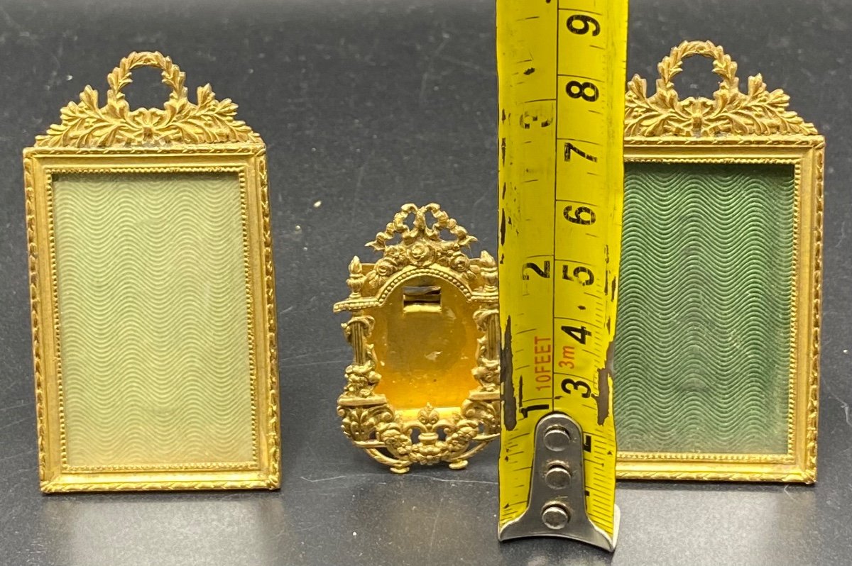 Small Frames In Brass And Gilt Bronze Late 19th Century-photo-2