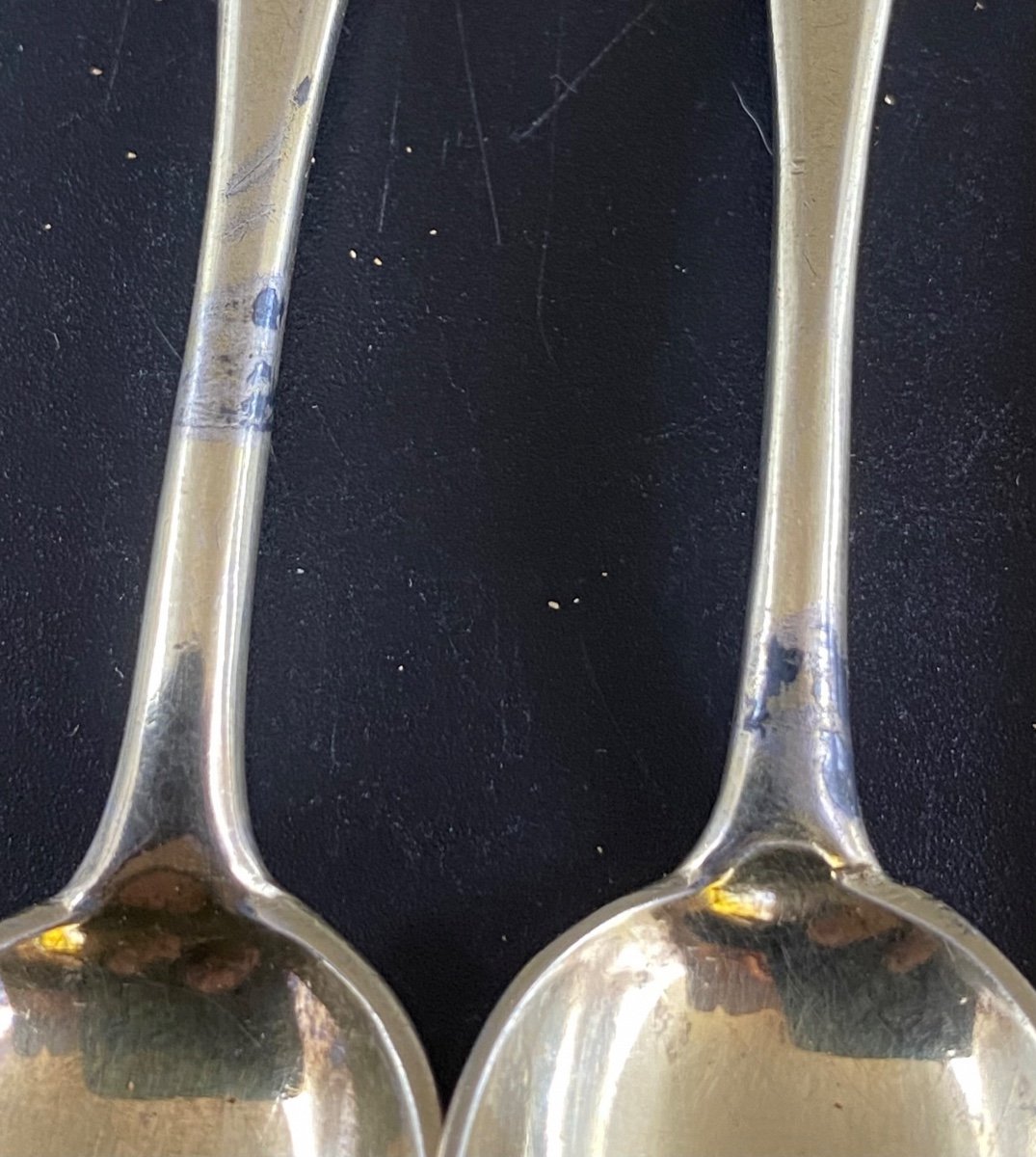 A Series Of 6 Moka Spoons In Sterling Silver Vermeil Russia Dated 1893-photo-3