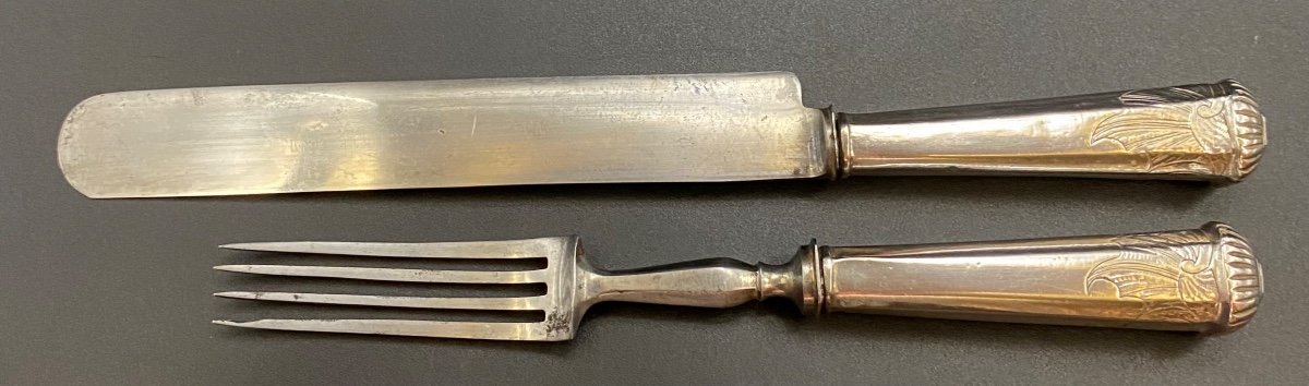 Table Cutlery (knife And Fork) Sterling Silver And Steel From The 17th Century By Heisra-photo-2